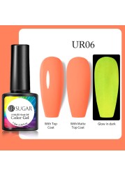 ur sugar 7.5ml luminous gel nail polish glow in the dark color semi permanent soak off uv varnish gel fluorescent nails art