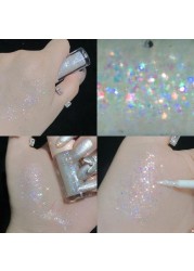 12 Colors Liquid Eyeshadow Highlight Sequins Glitter Eye Shadow Pearlescent Lying Silkworm Waterproof Lasting Shiny Eye Cosmetics