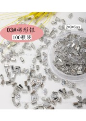 100PCS Claw diamond super flash water drop horse eye zircon jewelry new exquisite square crystal transparent open diamond