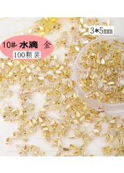 100PCS Claw diamond super flash water drop horse eye zircon jewelry new exquisite square crystal transparent open diamond