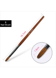 Acrylic Nail Brush Kolinsky Sable UV Nail Gel Crystal Nail Brush Painting Drawing Carving Dotting Pen DIY Nail Design Brushes