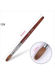 Acrylic Nail Brush Kolinsky Sable UV Nail Gel Crystal Nail Brush Painting Drawing Carving Dotting Pen DIY Nail Design Brushes