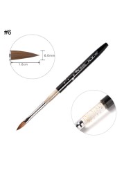 Acrylic Nail Brush Kolinsky Sable UV Nail Gel Crystal Nail Brush Painting Drawing Carving Dotting Pen DIY Nail Design Brushes