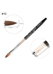 Acrylic Nail Brush Kolinsky Sable UV Nail Gel Crystal Nail Brush Painting Drawing Carving Dotting Pen DIY Nail Design Brushes