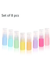 8pcs 10ml Macaron Candy Color Refillable Empty Cosmetic Bottles Sample Pump Vial Container Cream Lotion Storage Pot