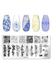 Nail Stamping Plates Natural Animal Snake Scale Flower Grass Tree Theme Image Template Nail Art Template Decoration 42 Designs