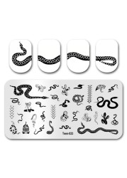 Nail Stamping Plates Natural Animal Snake Scale Flower Grass Tree Theme Image Template Nail Art Template Decoration 42 Designs