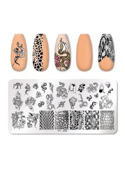 Nail Stamping Plates Natural Animal Snake Scale Flower Grass Tree Theme Image Template Nail Art Template Decoration 42 Designs