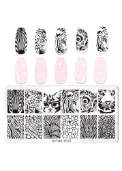 Nail Stamping Plates Natural Animal Snake Scale Flower Grass Tree Theme Image Template Nail Art Template Decoration 42 Designs