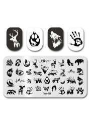 Nail Stamping Plates Natural Animal Snake Scale Flower Grass Tree Theme Image Template Nail Art Template Decoration 42 Designs