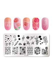 Nail Stamping Plates Natural Animal Snake Scale Flower Grass Tree Theme Image Template Nail Art Template Decoration 42 Designs