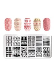 Nail Stamping Plates Natural Animal Snake Scale Flower Grass Tree Theme Image Template Nail Art Template Decoration 42 Designs