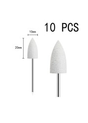 10pcs/set 10*24mm Rubber Silicone Nail Drills Big Head Bits Nail File Grinders For Manicure Pedicure Cuticle Clean Tools 15