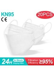 Kn95 Mask Lovely Disposable Girl Mask 4 Layer Dust Mask Filter Fish Shape FFP2 Children Mask Disposable Black Face Mask