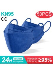 Kn95 Mask Lovely Disposable Girl Mask 4 Layer Dust Mask Filter Fish Shape FFP2 Children Mask Disposable Black Face Mask