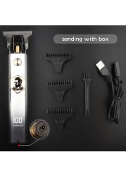 T9 Professional Electric Hair Clipper Trimmer For Man 0mm Baldheaded Barber Hair Cutting Machine Cordless Shaver