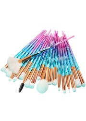 20pcs/set Colorful Swirl Makeup Brush Powder Eyeshadow Blush Blending Beauty Foundation Cosmetic Tools