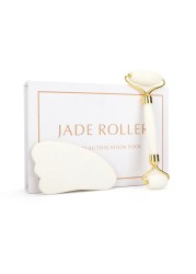 White Jade Roller Gua Sha Set White Jade Massager Anti Aging Eye Puffiness Wrinkle Skin Care Facial Massage Eyes Slimming