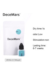 DeceMars 5ml Eyelash Glue 1-2S Clear Black Eyelashes Adhesive For False Eyelashes Extensions Quick Dry Long Lasting