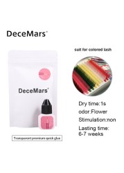 DeceMars 5ml Eyelash Glue 1-2S Clear Black Eyelashes Adhesive For False Eyelashes Extensions Quick Dry Long Lasting