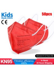 ffp2 kids mask anti-dust breathable 5 layers multicolor european specification reusable girls 9-12 years kn95 face mask