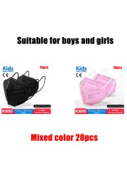 ffp2 kids mask anti-dust breathable 5 layers multicolor european specification reusable girls 9-12 years kn95 face mask