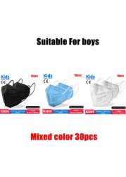 ffp2 kids mask anti-dust breathable 5 layers multicolor european specification reusable girls 9-12 years kn95 face mask