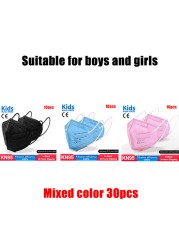 ffp2 kids mask anti-dust breathable 5 layers multicolor european specification reusable girls 9-12 years kn95 face mask