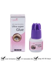 Yilix Eyelash Extension Glue 0.5-1 Seconds Quick Dry Individual Lashes Glue Delicate Eye Black/Clear Eyelash Glue Lash Extension