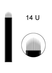 100 قطعة الأسود Lamina Microblading الإبر 0.18 مللي متر U شكل 18 دبابيس شفرات 12 14 16 21 دبوس الوشم الإبر لقلم تجميل دائم