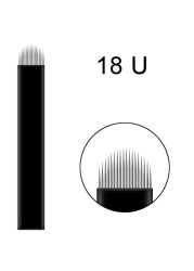 100 قطعة الأسود Lamina Microblading الإبر 0.18 مللي متر U شكل 18 دبابيس شفرات 12 14 16 21 دبوس الوشم الإبر لقلم تجميل دائم