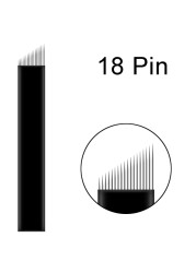 100 قطعة الأسود Lamina Microblading الإبر 0.18 مللي متر U شكل 18 دبابيس شفرات 12 14 16 21 دبوس الوشم الإبر لقلم تجميل دائم
