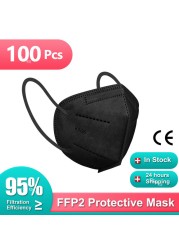 Morandi ffp2fan Adult KN95 Mascarillas FPP2 Face Mask 5 Layers Face Mask Ventilated FFP2 Respirator Mouth Mask KN95 Color