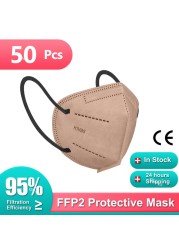 Morandi ffp2fan Adult KN95 Mascarillas FPP2 Face Mask 5 Layers Face Mask Ventilated FFP2 Respirator Mouth Mask KN95 Color