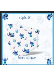 Disney Animation Stitch Adult Children Cartoon Disposable Mask Three-layer Protective Cartoon Pattern Printing Parent-Child Mask