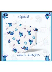 Disney Animation Stitch Adult Children Cartoon Disposable Mask Three-layer Protective Cartoon Pattern Printing Parent-Child Mask