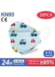 Kn95 أقنعة الاطفال fpp2 المعتمدة قناع للطفل الأسماك المطبوعة الكرتون الفم قناع KN95 Mascarilla Infantil kf94fan ffp2fan Ninos