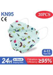 Kn95 أقنعة الاطفال fpp2 المعتمدة قناع للطفل الأسماك المطبوعة الكرتون الفم قناع KN95 Mascarilla Infantil kf94fan ffp2fan Ninos