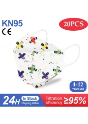 Kn95 أقنعة الاطفال fpp2 المعتمدة قناع للطفل الأسماك المطبوعة الكرتون الفم قناع KN95 Mascarilla Infantil kf94fan ffp2fan Ninos