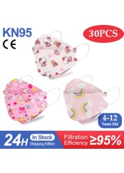 Kn95 أقنعة الاطفال fpp2 المعتمدة قناع للطفل الأسماك المطبوعة الكرتون الفم قناع KN95 Mascarilla Infantil kf94fan ffp2fan Ninos