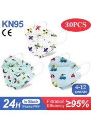 Kn95 أقنعة الاطفال fpp2 المعتمدة قناع للطفل الأسماك المطبوعة الكرتون الفم قناع KN95 Mascarilla Infantil kf94fan ffp2fan Ninos