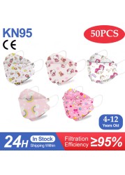 Kn95 أقنعة الاطفال fpp2 المعتمدة قناع للطفل الأسماك المطبوعة الكرتون الفم قناع KN95 Mascarilla Infantil kf94fan ffp2fan Ninos