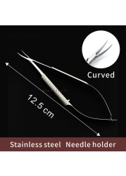 New Eye Microsurgery Instruments 12.5cm Scissors + Needle Holders + Forceps Stainless Steel Surgical Tool