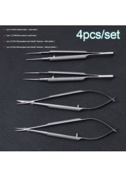 New Eye Microsurgery Instruments 12.5cm Scissors + Needle Holders + Forceps Stainless Steel Surgical Tool