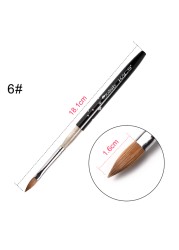 KADS Acrylic Nail Brush Curly Kolinsky Sable UV Nail Art Gel Extension Brush Manicure Flat Round Brush Red Wood Nail Brush