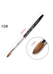 KADS Acrylic Nail Brush Curly Kolinsky Sable UV Nail Art Gel Extension Brush Manicure Flat Round Brush Red Wood Nail Brush