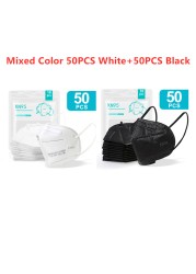 5-200pcs KN95 Mask 5 Layers Filter CE FFP2 Mascarillas ffp2masken Mouth Protective Reusable Face Masks Respirator Mask