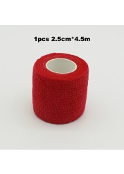 1pc Disposable Self-adhesive Colorful Latex Medical Wrap Athletic Tape To Handle Tightening Tube Of Tattoo Accessories