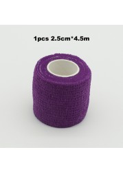 1pc Disposable Self-adhesive Colorful Latex Medical Wrap Athletic Tape To Handle Tightening Tube Of Tattoo Accessories