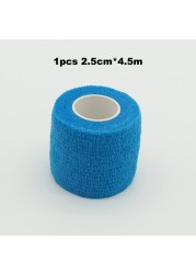 1pc Disposable Self-adhesive Colorful Latex Medical Wrap Athletic Tape To Handle Tightening Tube Of Tattoo Accessories